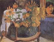Paul Gauguin Sunflowers on a chair Norge oil painting reproduction
